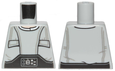 Lego Torso SW Pocket-Vest with Gray Wrinkles and Techno-Buckle Pattern (Lobot) / Light Bluish Gray
