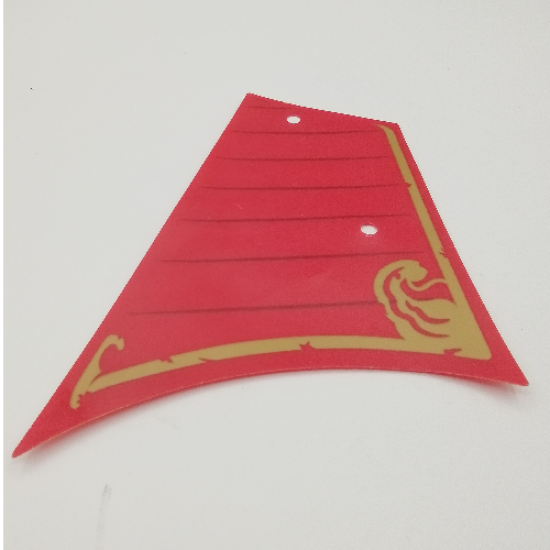 Lego Sails, Left, Large, with Gold Trim and Dark Red Lines Print
