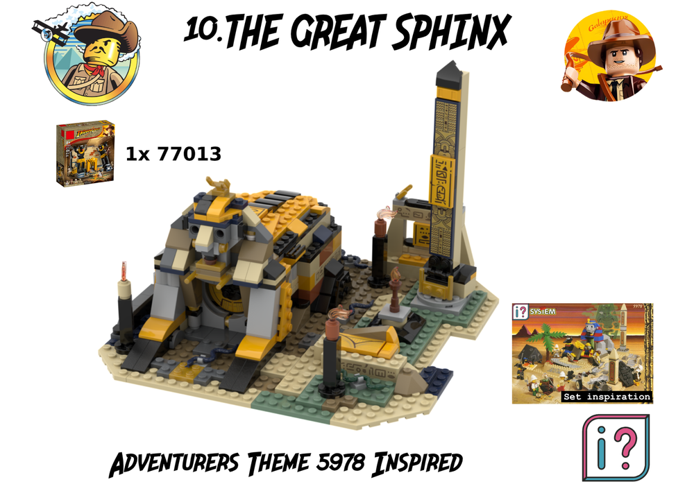 Lego ADVENTURERS CHAPTER 10.THE GREAT SPHINX, ALTERNATIVE BUILD FOR 1X 77013