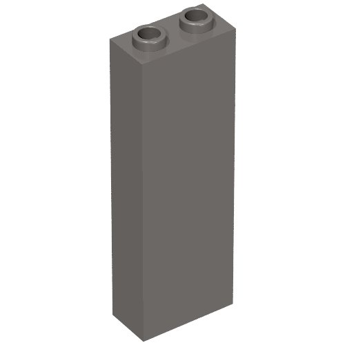 Lego Brick 1 x 2 x 5 with Blocked Open Studs and Bottom Stud Holder with Asymmetric Ridges / Dark Bluish Gray