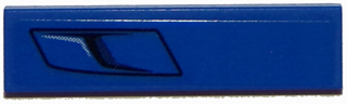 Lego Tile 1 x 4 with Hood Air Vent Pattern Model Left Side (Sticker) - Set 75871 / Blue