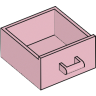 Lego Cupboard 4 x 4 x 4 Drawer, Open Handle / Pink