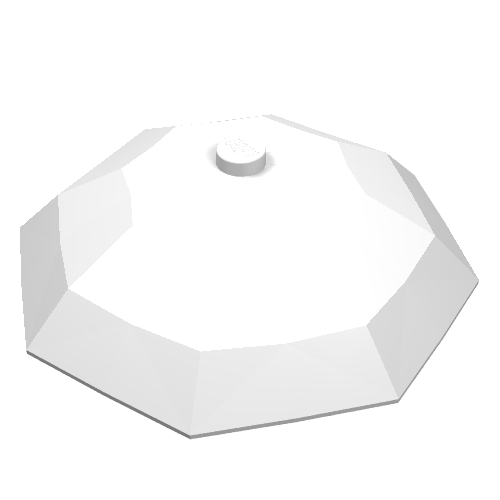 Lego Equipment Umbrella Top with No Bottom Flaps, 6 x 6 with Top Stud / White