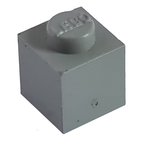 Lego Modulex Brick 1 x 1 with LEGO on Stud / Modulex Light Gray