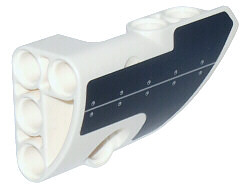 Lego Technic, Panel Fairing # 2 Small Smooth Short, Side B with Black Panel with Rivets Pattern (Sticker) - Set 42025 / White