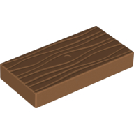 Lego Duplo Tile 2 x 4 with Wood Grain Pattern / Medium Nougat