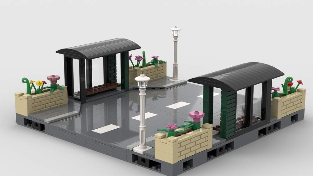 Lego Modular road with bus stop 32x32