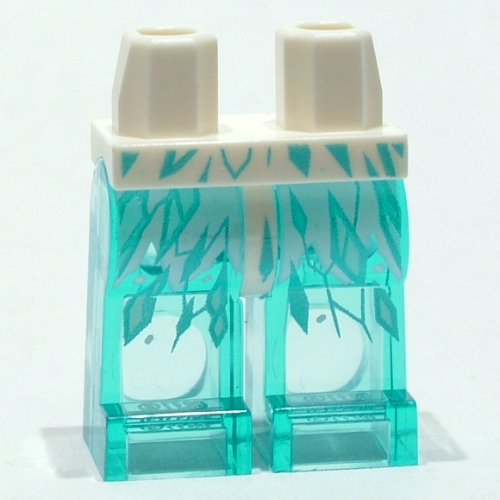 Lego Hips and Trans-Light Blue Legs with White/Dark Turquoise Ice Decorations print / White