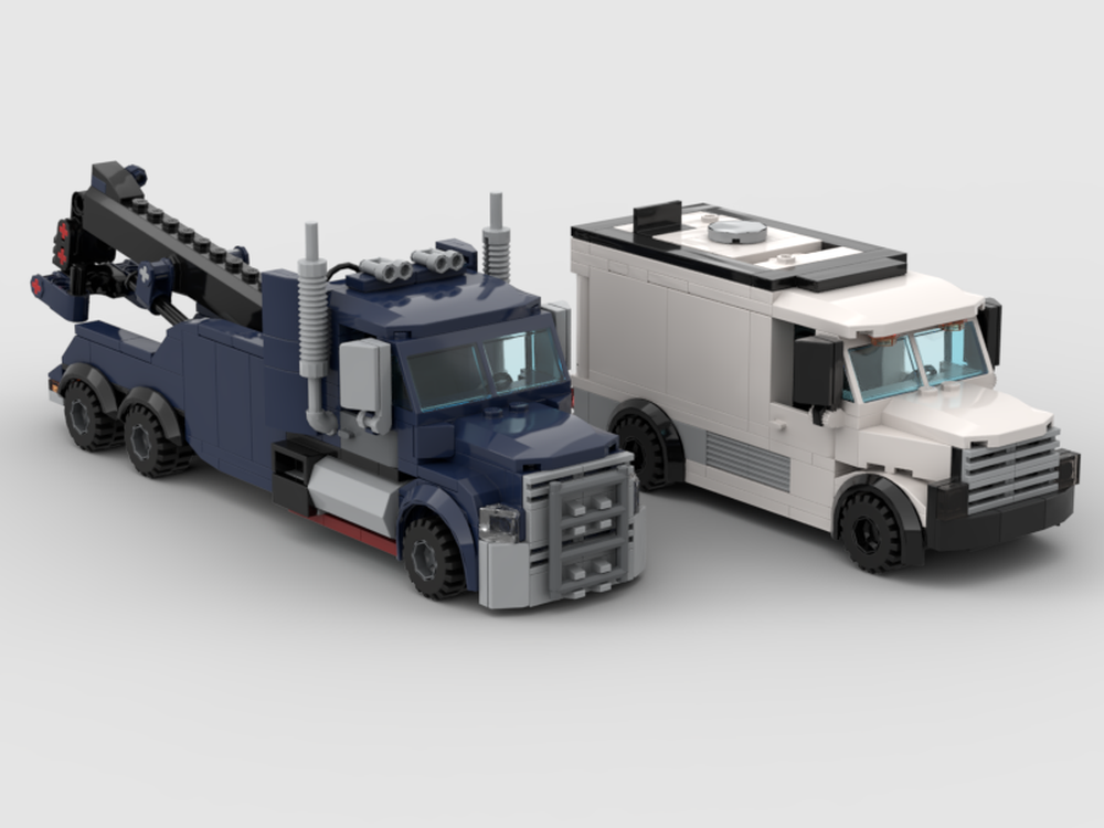 Lego TASM 2 Aleksei tow truck and OSCORP armored truck