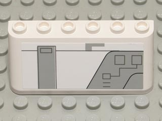 Lego Windscreen 2 x 6 x 2 with SW Gunship Panel Pattern Upper Right (Sticker) - Set 7163