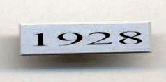 Lego Tile 1 x 4 with '1928' Pattern (Sticker) - Set 10022/10025 / Light Gray