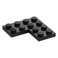 Lego Plate 4 x 4 Corner / Black