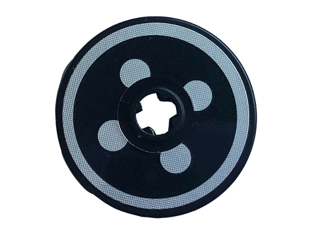 Lego Technic, Disk 3 x 3 with Circular Stripe and Four Dots Headlight Pattern (Sticker) - Set 42110 / Black