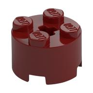 Lego Brick Round 2 x 2 with Axle Hole / Dark Red