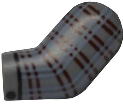 Lego Arm, Left with Flannel Pattern / Dark Bluish Gray