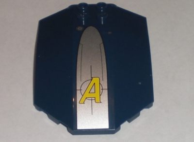 Lego Windscreen 8 x 6 x 2 Curved Sloped Sides with Agents Logo on Silver Background Pattern (Sticker) - Set 8971