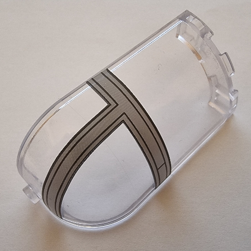 Lego Panel 3 x 3 x 6 Corner Convex with Curved Top with Dark Bluish Grey Cockpit Print