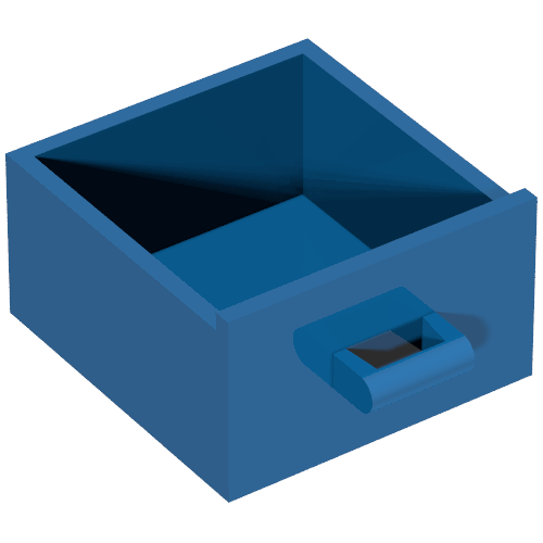 Lego Cupboard 4 x 4 x 4 Drawer, Open Handle / Blue