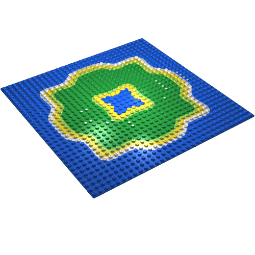 Lego Baseplate 32 x 32 with Island and Center Water Print