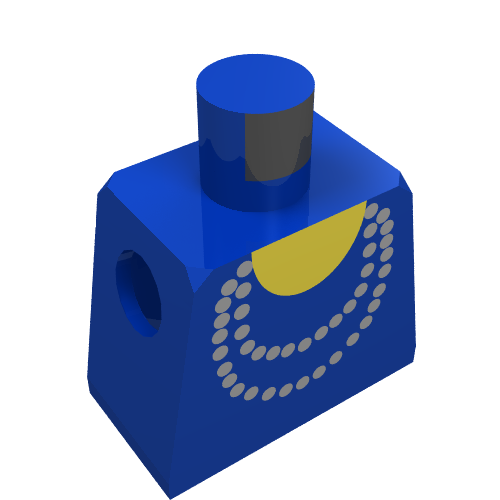 Lego Torso Necklace Gold and Yellow Undershirt Print