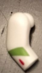 Lego Arm, Right with Lime Stripe and Red Mark Pattern