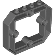Lego Brick Special 1 x 6 x 4 with 4 Pin Holes and Opening / Dark Bluish Gray