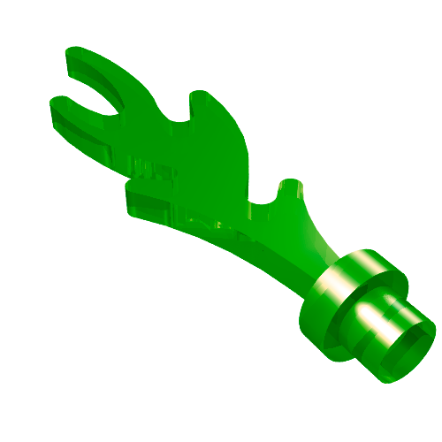 Lego Wave / Flame Rounded with Base Rim / Trans-Green