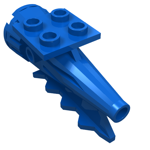 Lego Tail 4 x 2 x 2, Rocket / Blue