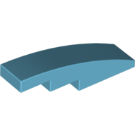 Lego Brick Curved 4 x 1 No Studs [Stud Holder with Symmetric Ridges] / Medium Azure