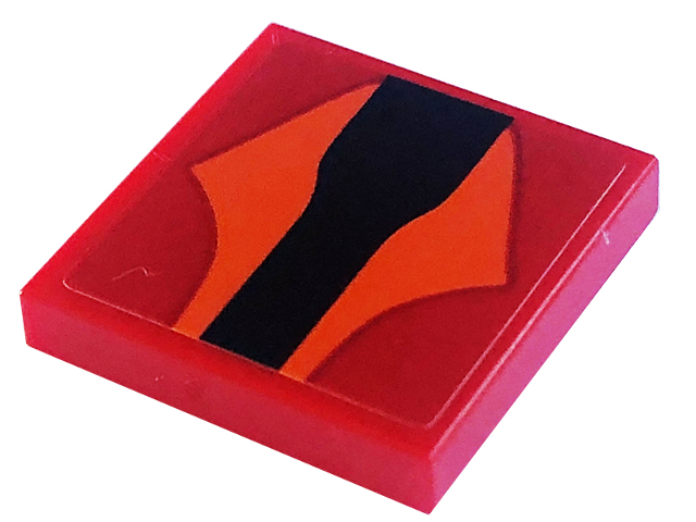Lego Tile 2 x 2 with Black Vein and Orange Trim Pattern (Sticker) - Set 75574