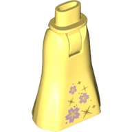 Lego Minidoll Hips and Full Length Skirt with Pink Flowers and Gold Stars Print
