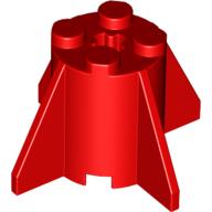Lego Brick Round 2 x 2 x 2 with Axle Hole and Fins / Red