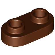 Lego Plate Special 1 x 2 Rounded with 2 Open Studs / Reddish Brown
