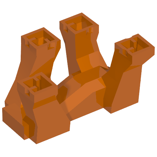 Lego Animal / Creature Body Part, Dinosaur, Triceratops / Stegosaurus / Three-Headed Dog Legs / Dark Orange