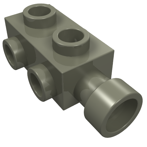 Lego Brick Special 1 x 2 x 2/3 with Studs on Sides / Dark Gray