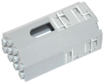 Lego Panel 3 x 4 x 6 with Window with Light Bluish Gray Bricks Pattern Model Right Side (Stickers) - Set 70806 / Light Bluish Gray