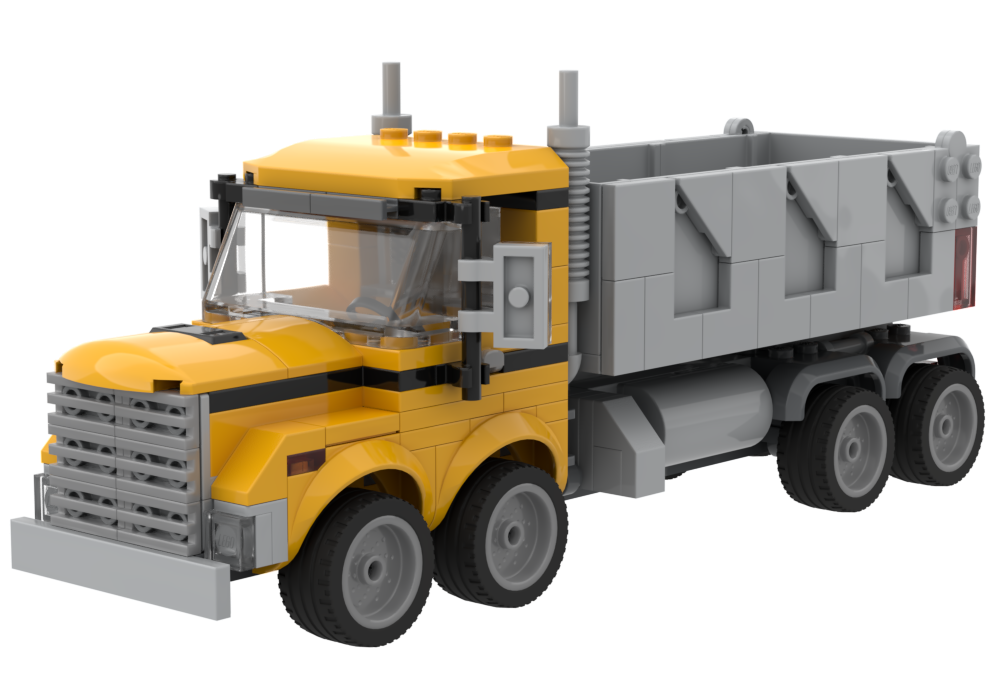 Lego Dump Truck (Bright-Light Orange, 4 Axles)