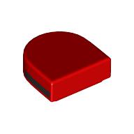 Lego Tile Round 1 x 1 Half Circle with Black Stripe Print / Red