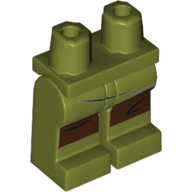 Lego Hips and Olive Green Legs with Reddish Brown Knee Pads Print (Admiral Ematt) / Olive Green