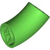 Lego Brick Round 2 x 2 D. Tube with 45° Elbow and Axle Holes (Crossholes) at Each End [LONG] / Bright Green