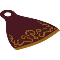 Lego Neckwear Cape, One Top Hole with Orange Decorations print / Dark Red