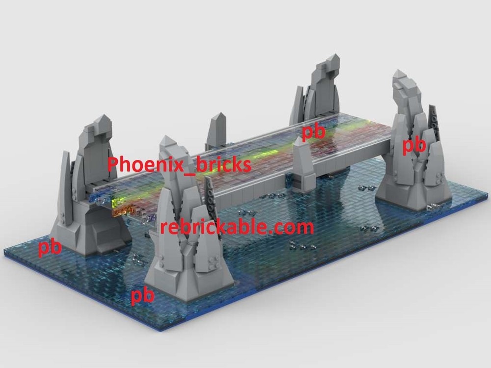 Lego Thor Bifrost Bridge(Damaged) with ocean base