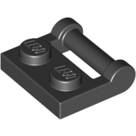 Lego Plate Special 1 x 2 [Side Handle Closed Ends] / Black