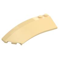 Lego Brick Wedged, Curved 8 x 3 x 2 Open Left / Tan