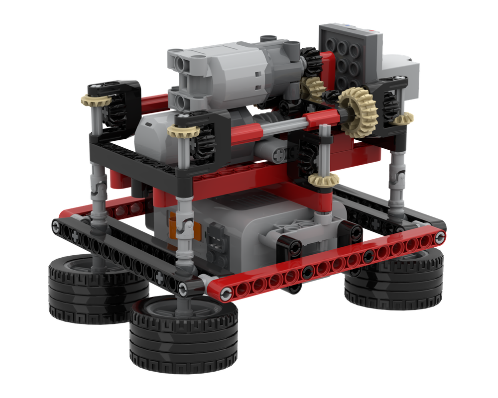 Lego Omnidirectional Car with wheels facing down