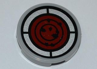 Lego Tile, Round 2 x 2 with Red Radar Screen Pattern (Sticker) - Set 5887