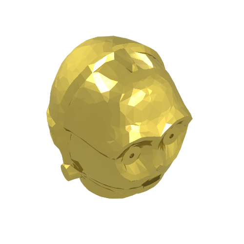 Lego Minifig Head Special, Protocol Droid (C-3PO) [Plain] / Chrome Gold