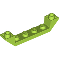 Lego Brick Sloped Inverted 45° 6 x 1 Double with 1 x 4 Recessed / Lime