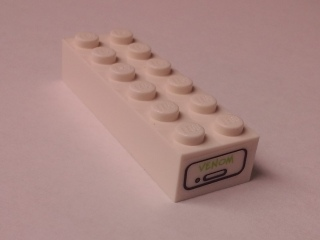Lego Brick 2 x 6 with 'VENOM' Pattern on Both Ends (Stickers) - Set 7888 / White