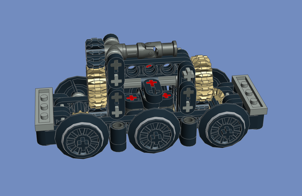 Lego An idea for a 3-axle locomotive bogie with Technic beams